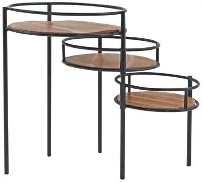 Powell Collis 3-Tiered Plant Stand Side Table