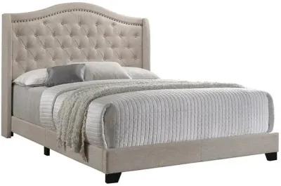 Coaster Sonoma Upholstered Full Wingback Bed Beige