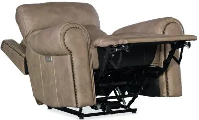 DUNCAN KALAHARI CAMEL POWER LEATHER RECLINER WITH POWER HEADREST & LUMBAR