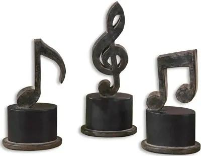 Uttermost Aged Black Music Notes Sculpture