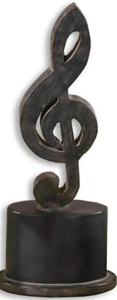 Uttermost Aged Black Music Notes Sculpture