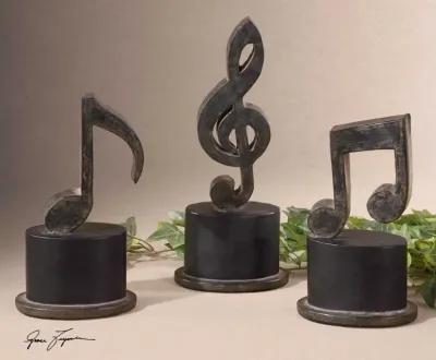 Uttermost Aged Black Music Notes Sculpture