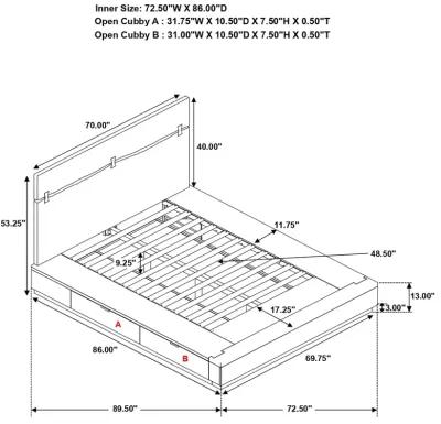 Coaster Winslow Wood Queen Storage Panel Bed Smokey Walnut