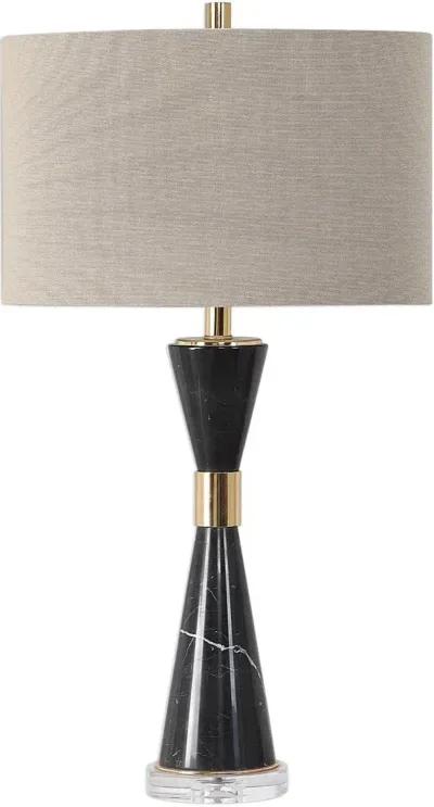 Uttermost Alastair Hour Glass Black Marble Table Top Lamp