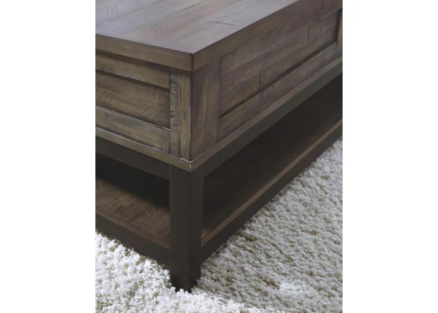 JOHURST COFFEE TABLE WITH LIFT TOP GRAYISH BROWN SIGNATURE DESIGN