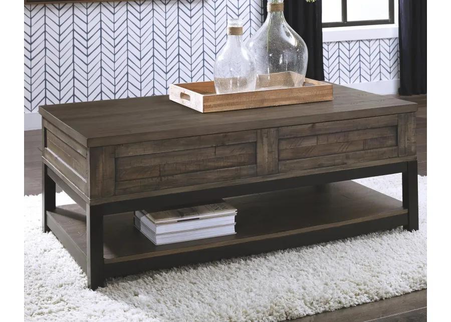 JOHURST COFFEE TABLE WITH LIFT TOP GRAYISH BROWN SIGNATURE DESIGN