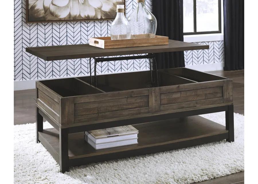 JOHURST COFFEE TABLE WITH LIFT TOP GRAYISH BROWN SIGNATURE DESIGN