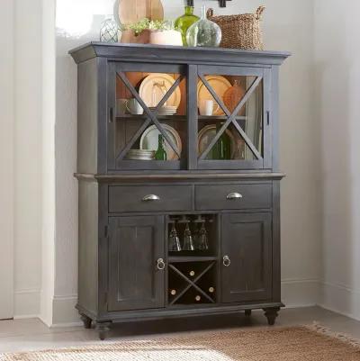 Ocean Isle Slate/Weathered Pine Hutch & Buffet