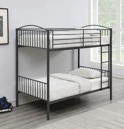 Coaster Anson Twin Over Twin Bunk Bed Gunmetal