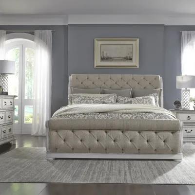 Liberty Furniture Complete Queen Bedroom Set Upholstered Sleigh Bed, Dresser, Mirror & Nightstand Abbey Park