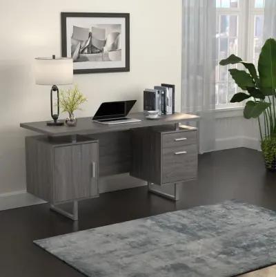 Coaster Lawtey 60 Inch 2-Drawer Office Computer Desk Weathered Grey