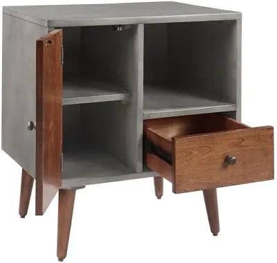 Olliix Ink+Ivy Grey Stinson Storage Nightstand