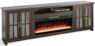 Sunny Designs Americana Coffee Bean Media TV Stand Console with Fireplace Option