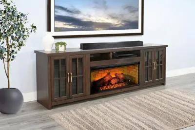 Sunny Designs Americana Coffee Bean Media TV Stand Console with Fireplace Option