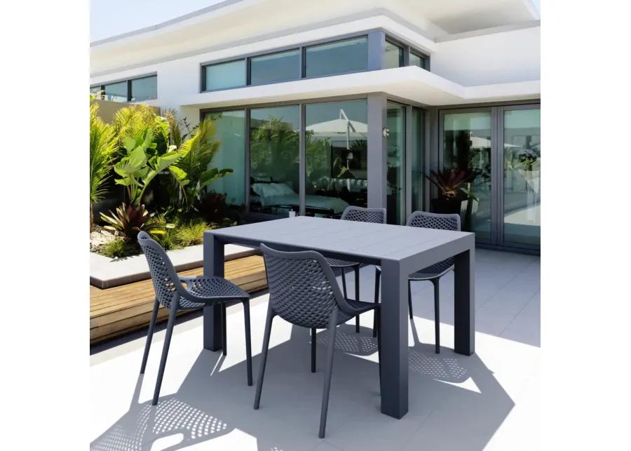 AIR EXTENSION DINING SET 5-PC DARK GRAY