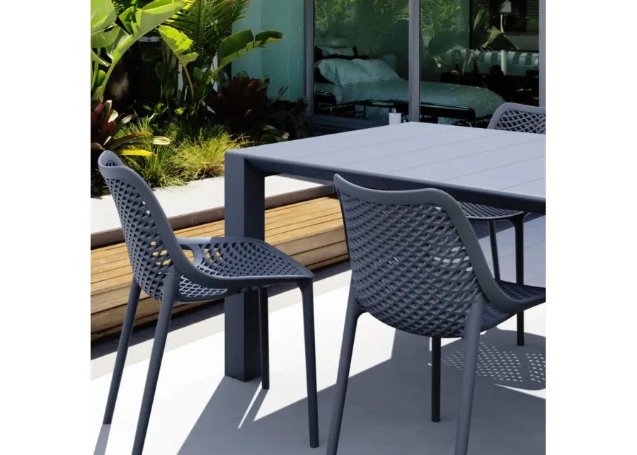 AIR EXTENSION DINING SET 5-PC DARK GRAY