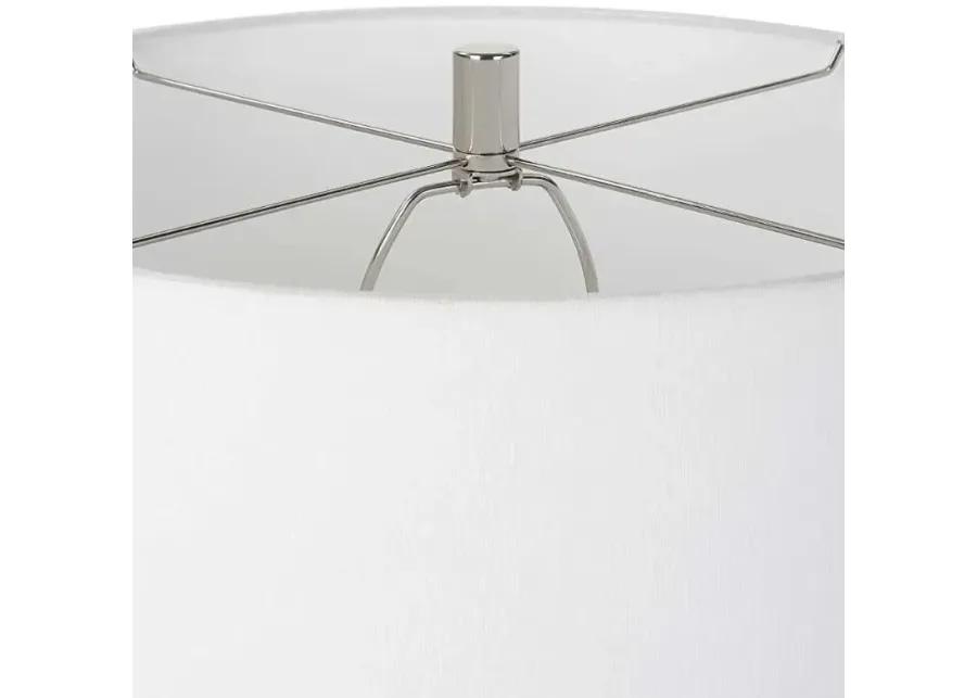 AMPHORA OFF-WHITE/WHITE GLAZE TABLE LAMP