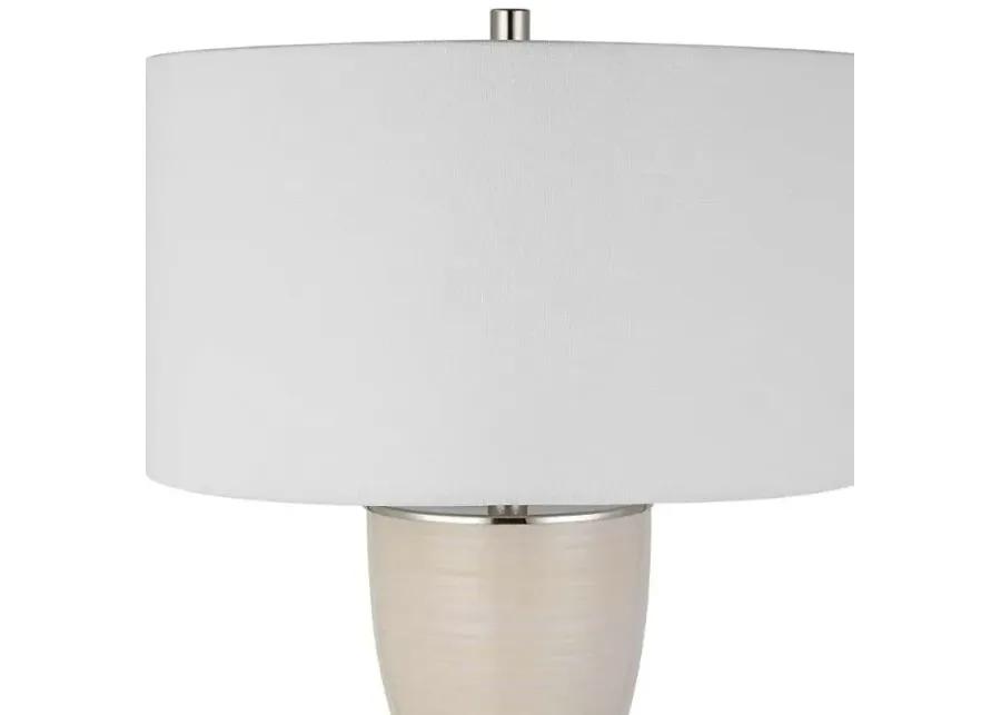 AMPHORA OFF-WHITE/WHITE GLAZE TABLE LAMP