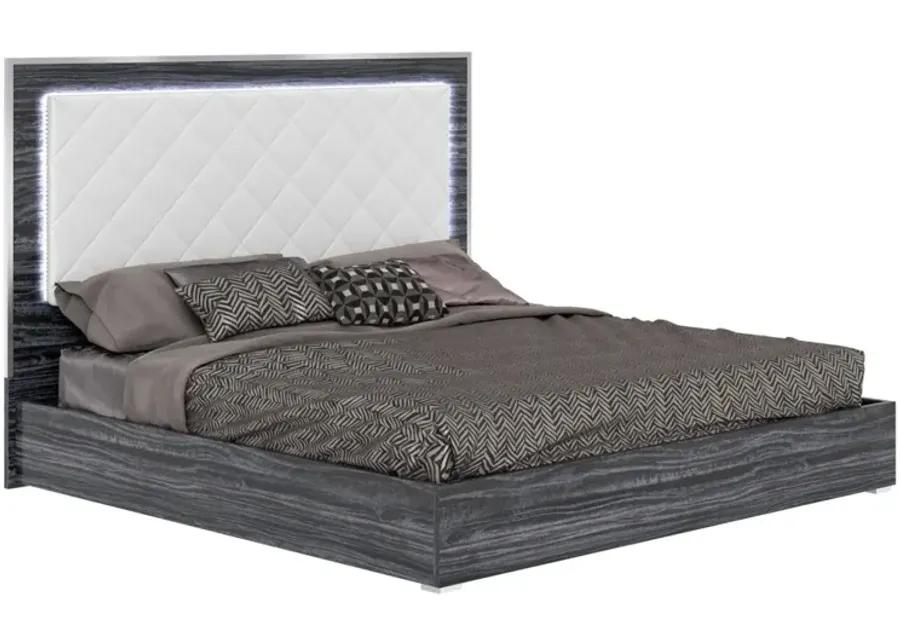 NAPLES KING SIZE BED WITH UPHOLSTERED HEADBOARD & LED LIGHTS