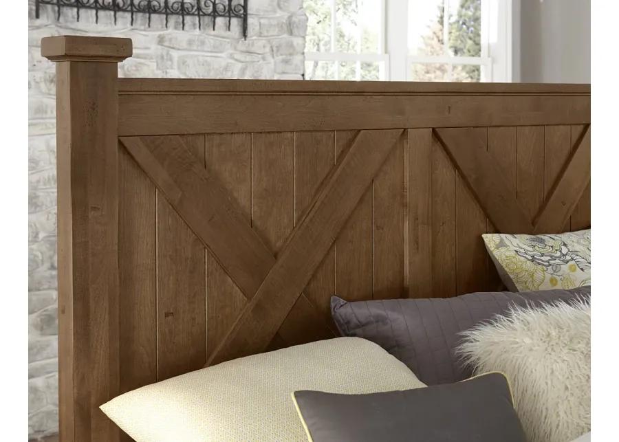 COOL RUSTIC KING X BED HEADBOARD ONLY IN AMBER