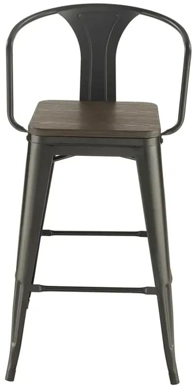 Coaster Cavalier Metal Bar Chair Dark Elm & Matte Black