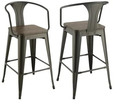 Coaster Cavalier Metal Bar Chair Dark Elm & Matte Black