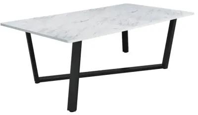 MAYER DINING TABLE FAUX WHITE MARBLE/GUNMETAL