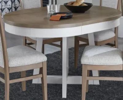 Americana Modern 48 Inch Round Dining Table With 18 Inch Leaf