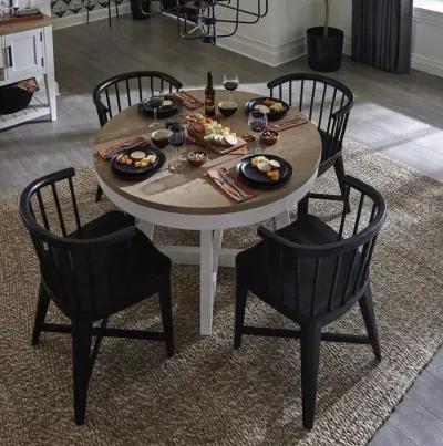 Americana Modern 48 Inch Round Dining Table With 18 Inch Leaf