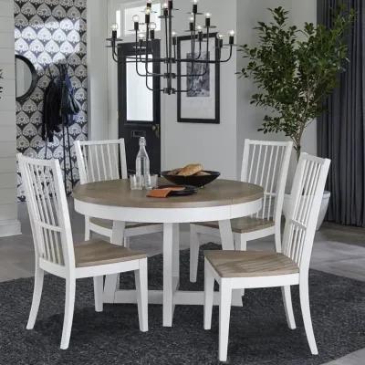 Americana Modern 48 Inch Round Dining Table With 18 Inch Leaf