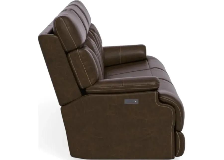 CLIVE BROWN POWER RECLINING SOFA WITH POWER HEADRESTS AND LUMBAR