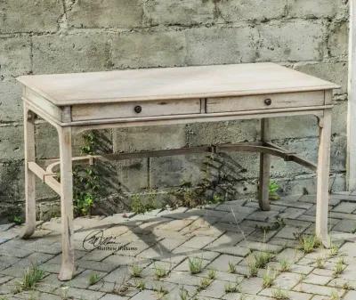 BRIDGELY AGED WHITE WRITING DESK