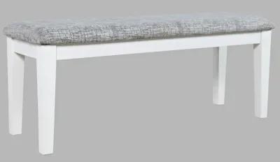 Jofran Urban Icon Upholstered Bench White