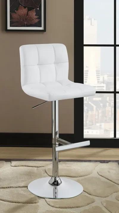 Coaster Lenny Upholstered Adjustable Bar Stool White