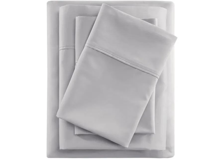 BEAUTYREST QUEEN GREY 600 THREAD COUNT COOLING COTTON BLEND SHEET SET