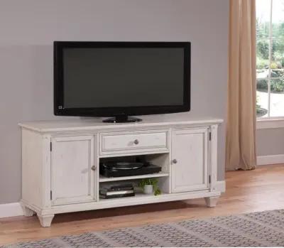 American Woodcrafters Sedona 66 Inch Cobblestone White Media Entertainment TV Stand