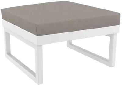 Compamia Mykonos Ottoman White with Sunbrella Taupe Cushion