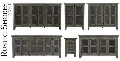 Rustic Shores 2-Door High Cabinet Stone