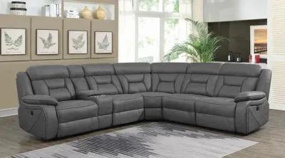 HIGGINS 4 PIECE MOTION SECTIONAL GREY