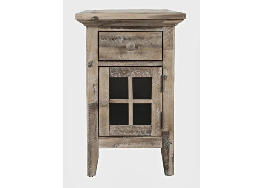 RUSTIC SHORES POWER CHAIRSIDE TABLE GREY WASH