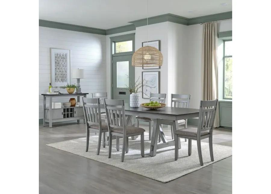 7-PIECE TRESTLE DINING TABLE SET - NEWPORT