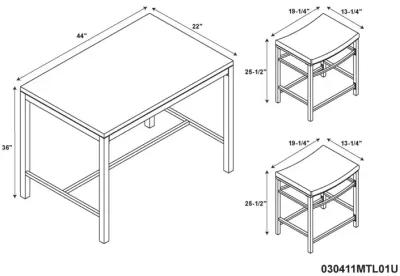 Betty 3-Piece Bar Stools & Table Set