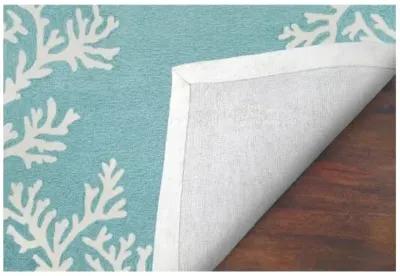 Trans Ocean Capri Coral Border Aqua Doormat