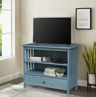 John Thomas Destinations Mission Corner TV Stand Ocean Blue