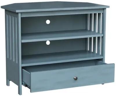 John Thomas Destinations Mission Corner TV Stand Ocean Blue