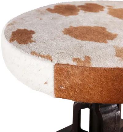 WELLINGTON ADJUSTING BARSTOOL IN NATURAL COWHIDE