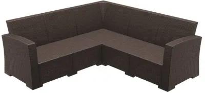 Compamia Monaco Resin Outdoor Patio Sectional 5-Piece Brown with Cushion