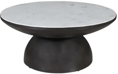 Circularity Round Cocktail Table Black & Marble