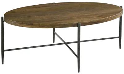 Hekman Oval Coffee Table Rough-Hewn Wood Top Bedford Park