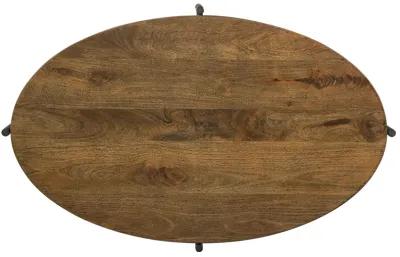 Hekman Oval Coffee Table Rough-Hewn Wood Top Bedford Park